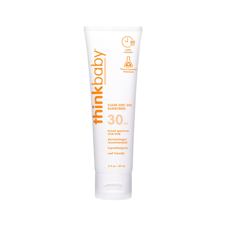 Thinkbaby Clear Zinc Sunscreen Broad Spectrum SPF 30 by thinksun - Non-toxic, SLOW rated product free from harmful chemicals