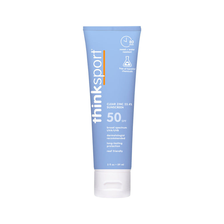 Thinksport SPF 50 Clear Zinc Sunscreen by thinksun - Non-toxic, GO rated product free from harmful chemicals