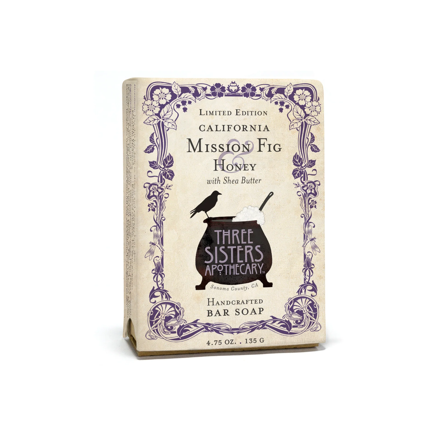 Handcrafted Bar Soap - California Mission Fig & Honey by Three Sisters Apothecary - Non-toxic, SLOW rated product free from harmful chemicals