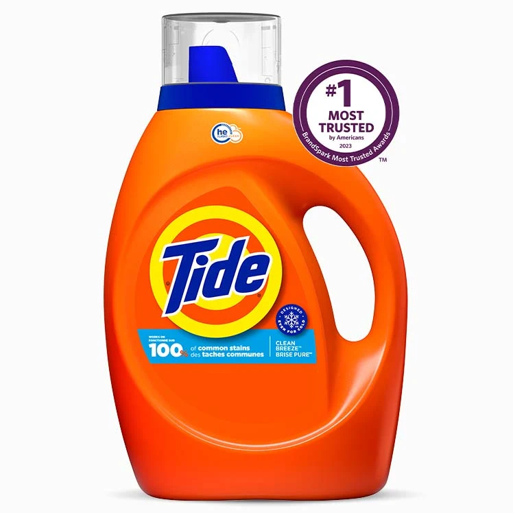 Liquid Laundry Detergent – Clean Breeze by Tide - Non-toxic Laundry product rated STOP by Million Marker, free from BPA, phthalates, and parabens