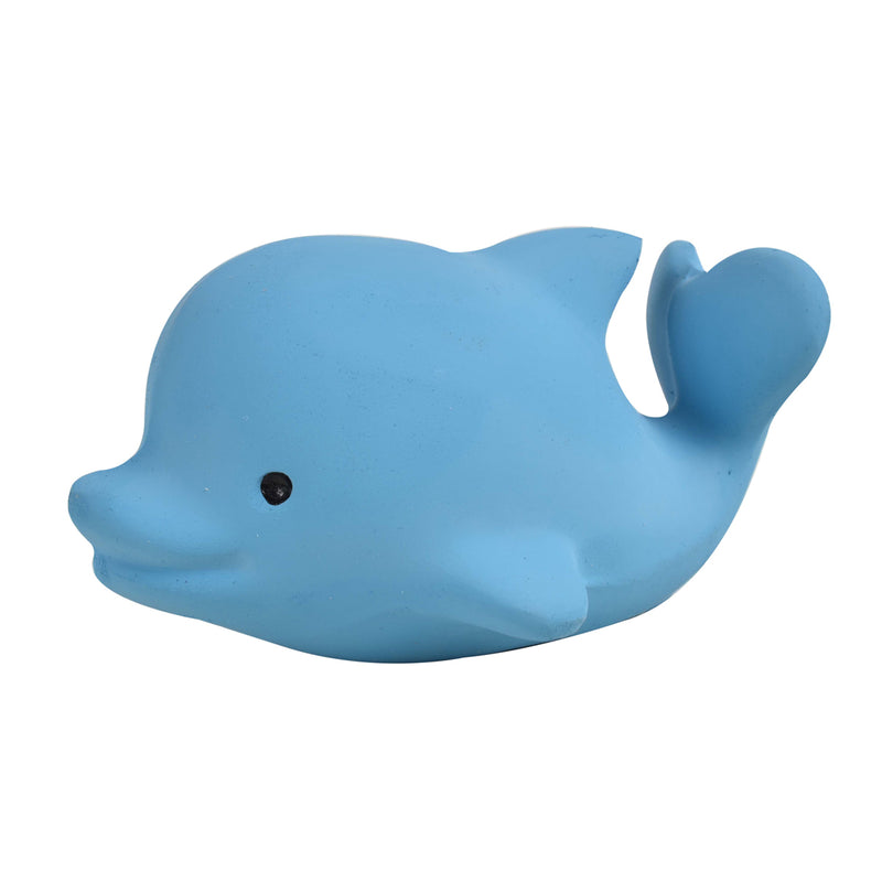 Dolphin Organic Natural Rubber Rattle, Teether & Bath Toy by TiKiRi - Non-toxic, GO rated product free from harmful chemicals