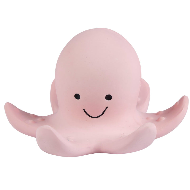 Octopus Organic Natural Rubber Rattle, Teether & Bath Toy by TiKiRi - Non-toxic, GO rated product free from harmful chemicals