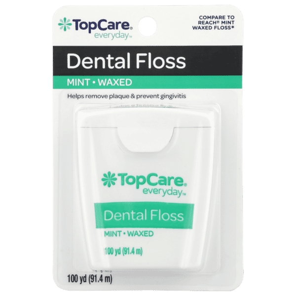Waxed Dental Floss – Mint by TopCare - Non-toxic Oral Care product rated STOP by Million Marker, free from BPA, phthalates, and parabens