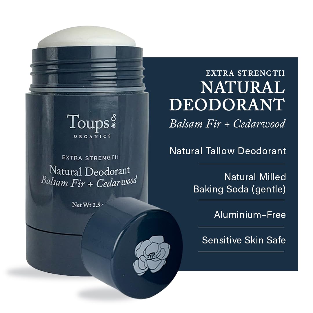 Extra Strength Natural Deodorant - Balsam Fir + Cedar by Toups & Co ORGANICS - Non-toxic, SLOW rated product free from harmful chemicals