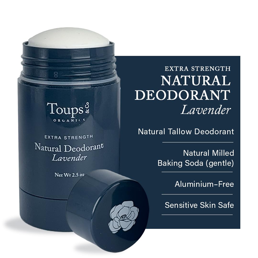 Extra Strength Natural Deodorant - Lavender by Toups & Co ORGANICS - Non-toxic, SLOW rated product free from harmful chemicals
