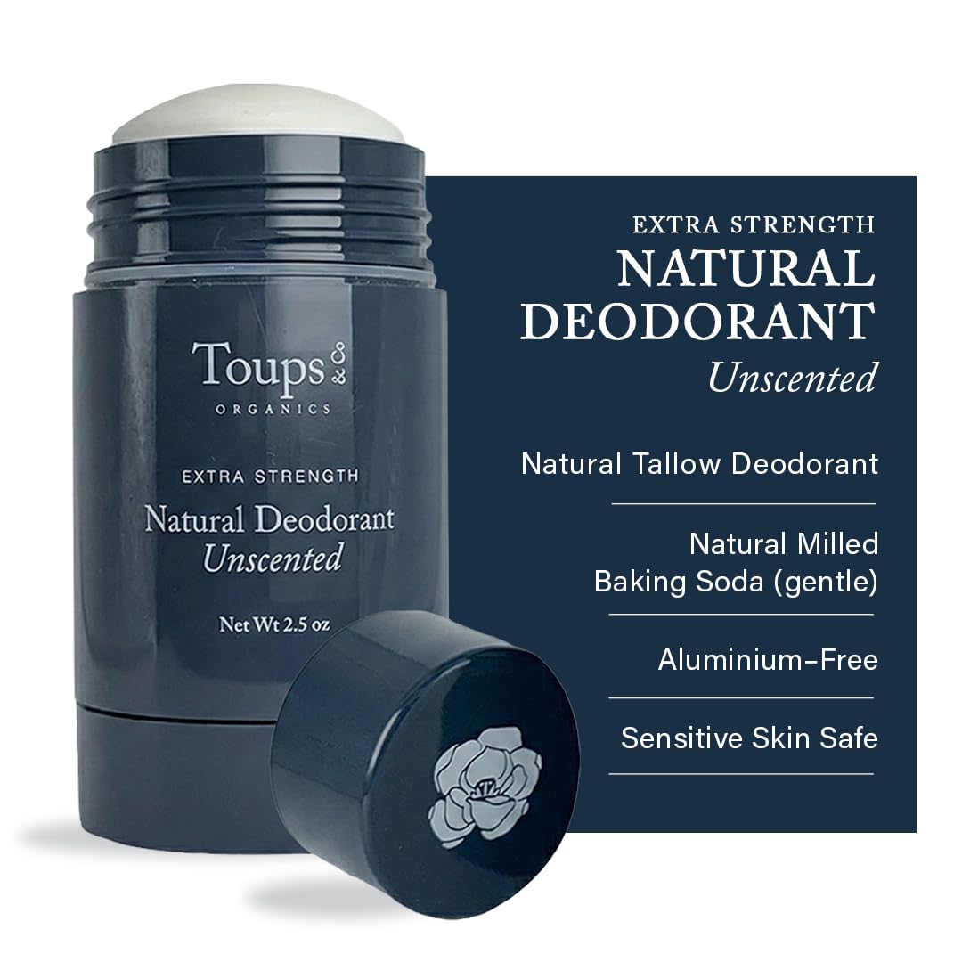 Extra Strength Natural Deodorant - Unscented by Toups & Co ORGANICS - Non-toxic, GO rated product free from harmful chemicals