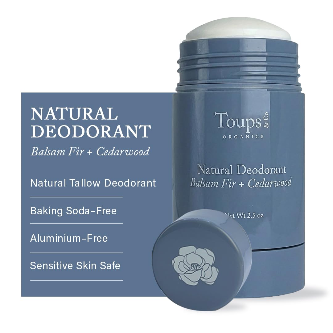 Natural Deodorant - Balsam Fir + Cedar by Toups & Co ORGANICS - Non-toxic, SLOW rated product free from harmful chemicals
