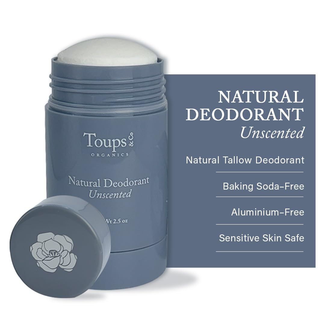 Natural Deodorant - Unscented by Toups & Co ORGANICS - Non-toxic Deodorants product rated GO by Million Marker, free from BPA, phthalates, and parabens