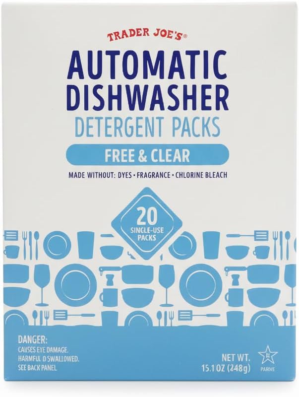 Automatic Dishwashing Detergent Packs - Free & Clear by TRADER JOE'S - Non-toxic Dish Soap + Detergent product rated SLOW by Million Marker, free from BPA, phthalates, and parabens