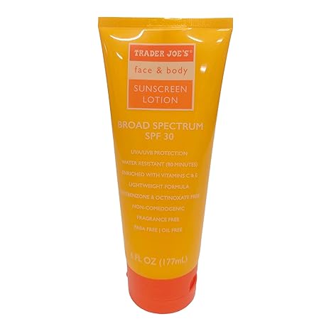 Face & Body Sunscreen Lotion by TRADER JOE'S - Non-toxic, STOP rated product free from harmful chemicals