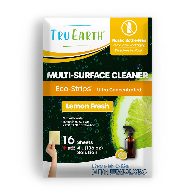 Multi-Surface Cleaner Eco-Strips - Lemon Fresh by TRU EARTH - Non-toxic Household Cleaning Products product rated STOP by Million Marker, free from BPA, phthalates, and parabens