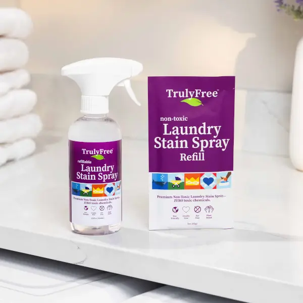 Laundry Stain Spray by Truly Free - Non-toxic, STOP rated product free from harmful chemicals