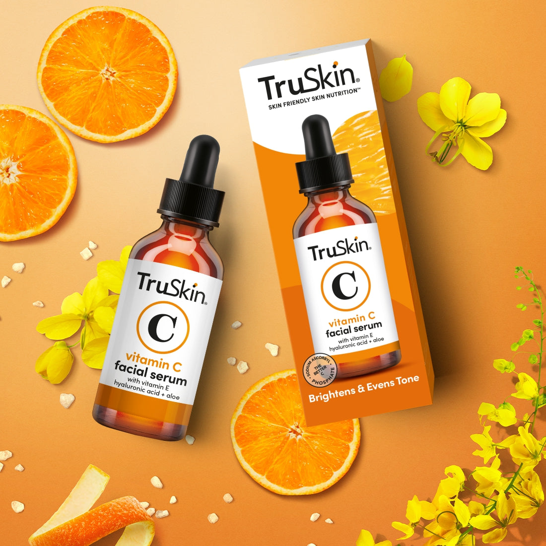 Vitamin C Facial Serum by TruSkin SKIN FRIENDLY SKIN NUTRITION - Non-toxic Facial Care product rated SLOW by Million Marker, free from BPA, phthalates, and parabens