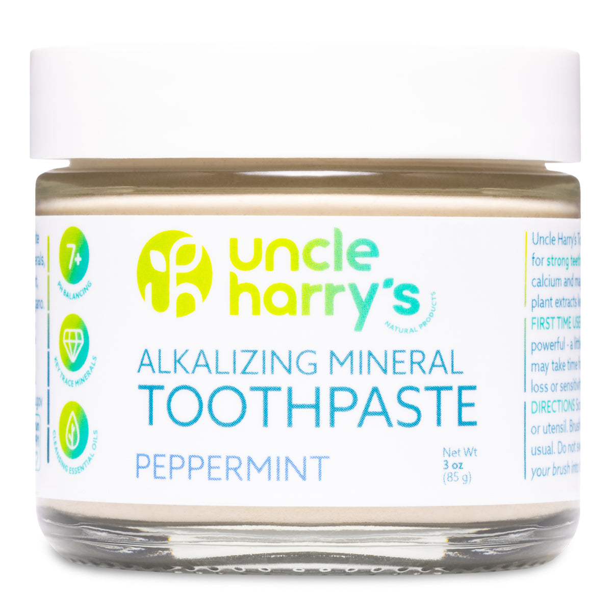 Alkalizing Mineral Toothpaste – Peppermint by uncle harry's - Non-toxic Oral Care product rated SLOW by Million Marker, free from BPA, phthalates, and parabens