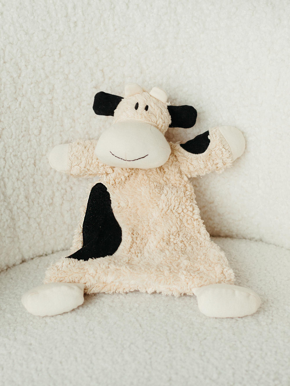 Bessie the Cow Sherpa Snuggle Lovey by Under the Nile - Non-toxic, GO rated product free from harmful chemicals