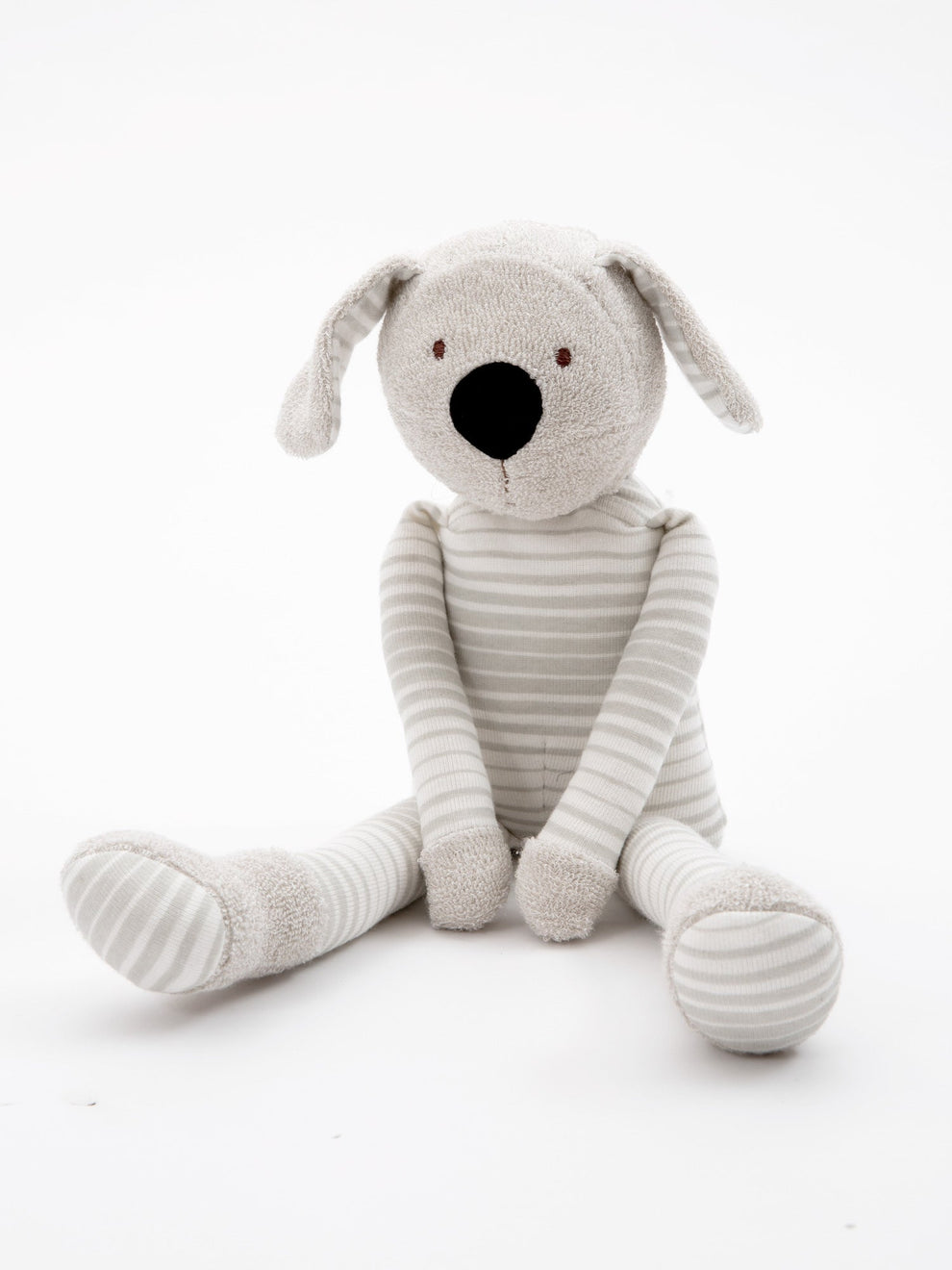 Buddy the Dog - Grey Ombre Stripe by Under the Nile - Non-toxic Toys product rated GO by Million Marker, free from BPA, phthalates, and parabens