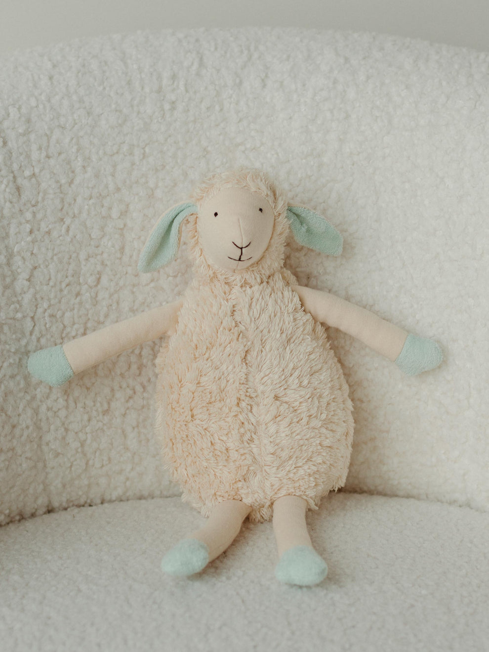 Elsa the Lamb Stuffed Sherpa Snuggle Toy by Under the Nile - Non-toxic, GO rated product free from harmful chemicals