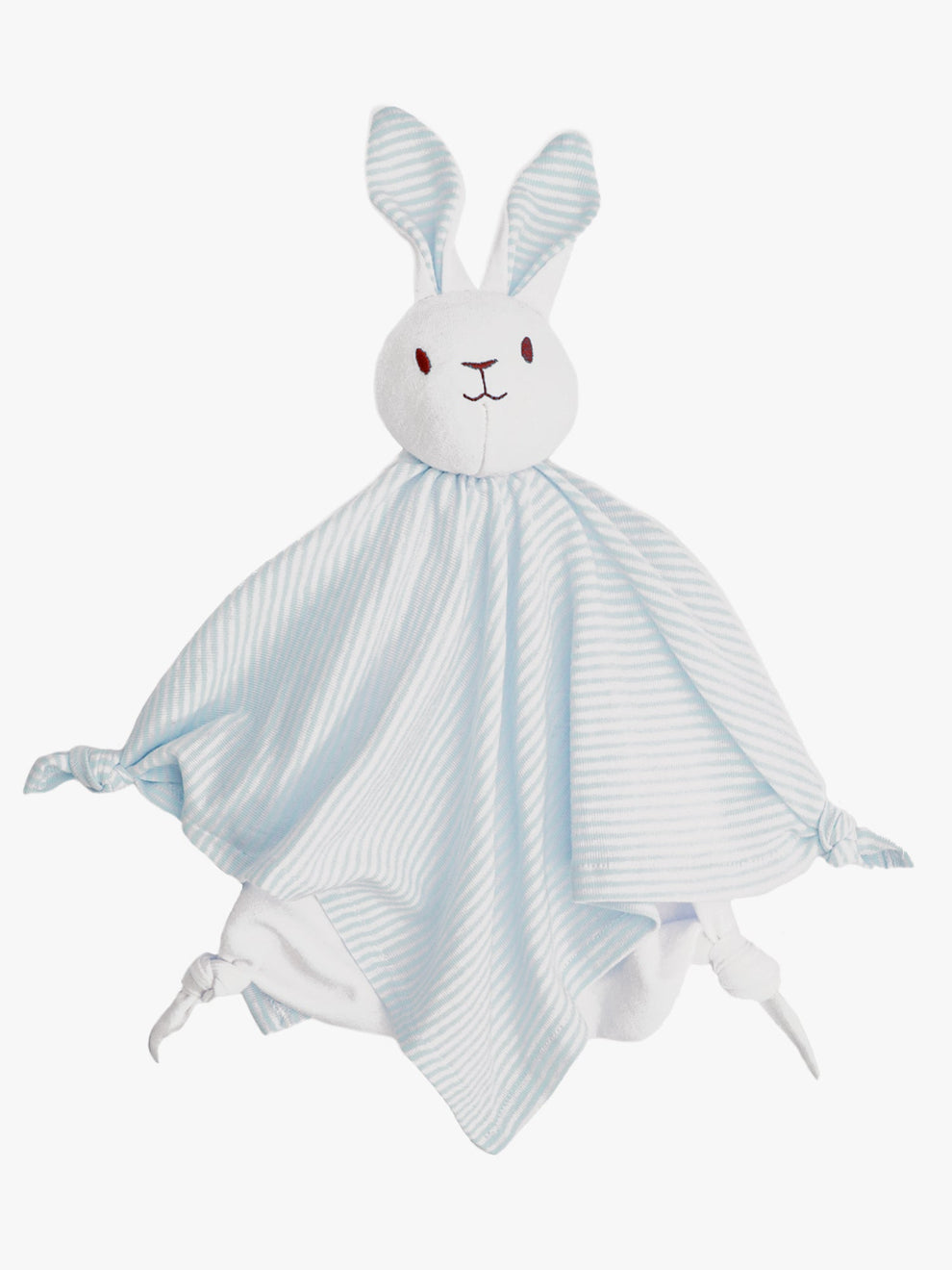 Lovey Bunny Blanket Friend - Pale Blue Stripe by Under the Nile - Non-toxic Toys product rated GO by Million Marker, free from BPA, phthalates, and parabens
