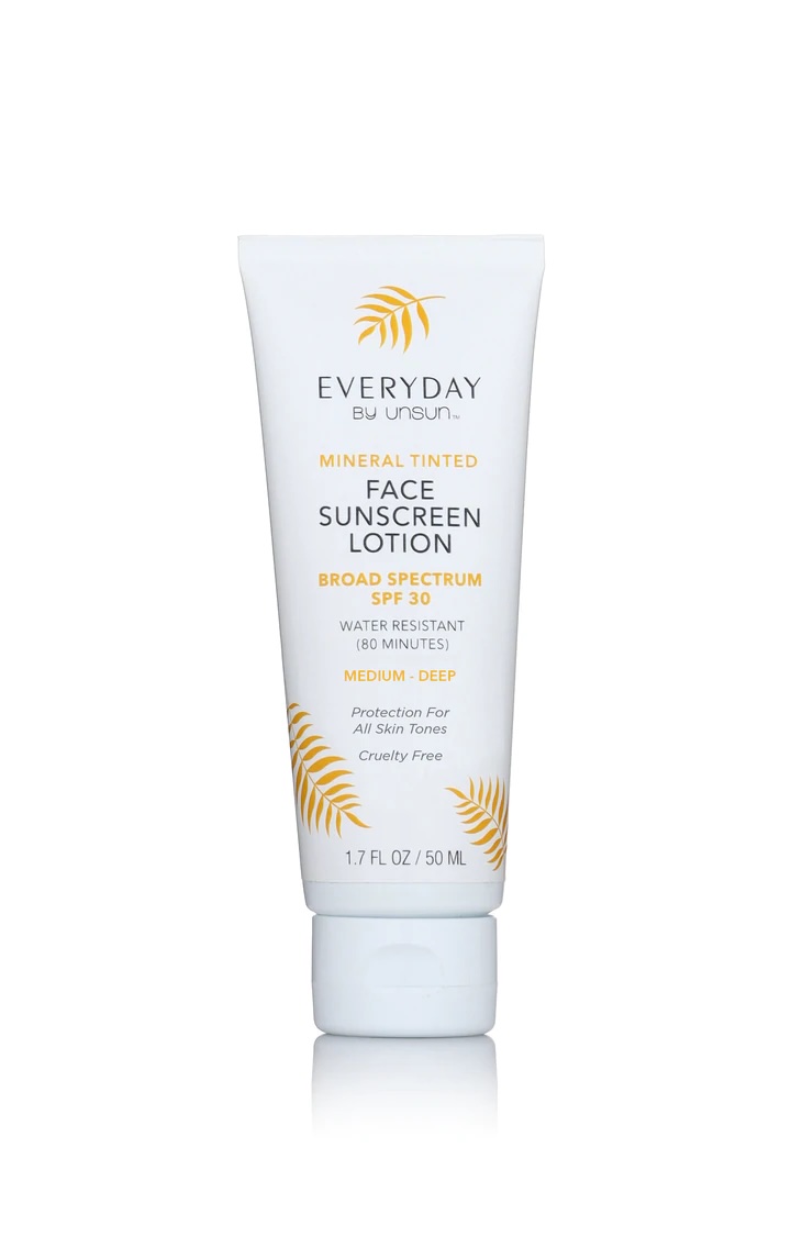 Unsun Cosmetics Everyday Mineral Tinted Face Sunscreen Lotion SPF 30 Medium|Deep