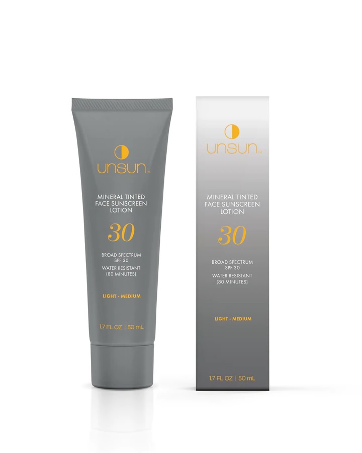 Unsun Cosmetics Mineral Tinted Face Sunscreen Lotion SPF 30 Light|Medium