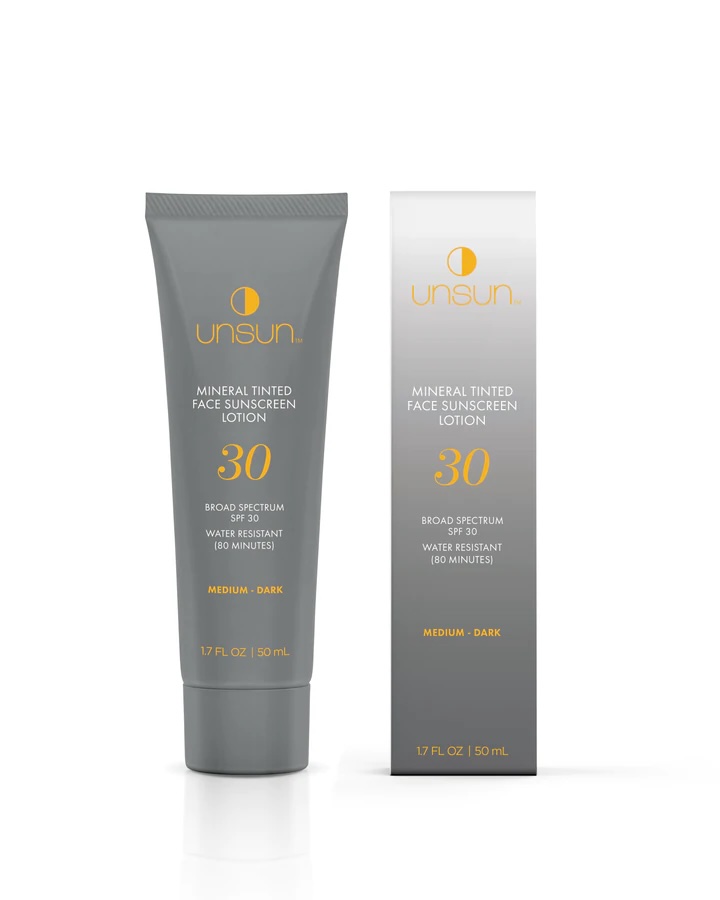Unsun Cosmetics Mineral Tinted Face Sunscreen Lotion SPF 30 Medium|Dark