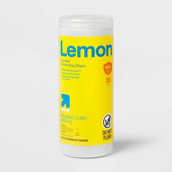 Disinfecting Wipes – Lemon Scent by up&up - Non-toxic, STOP rated product free from harmful chemicals