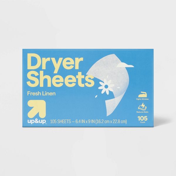 Dryer Sheets – Fresh Linen by up&up - Non-toxic Laundry product rated STOP by Million Marker, free from BPA, phthalates, and parabens
