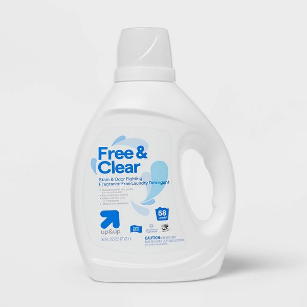 Fragrance-Free Laundry Detergent – Free & Clear by up&up - Non-toxic Laundry product rated STOP by Million Marker, free from BPA, phthalates, and parabens
