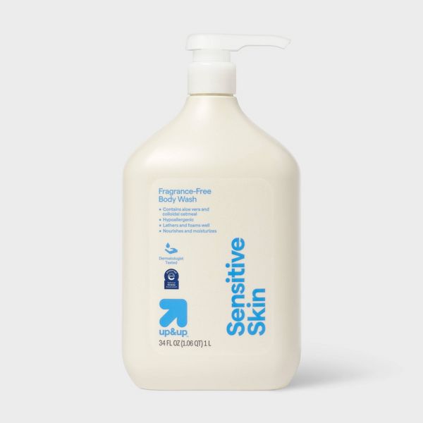 Sensitive Skin Body Wash - Fragrance Free by up&up - Non-toxic Soaps + Body Washes product rated GO by Million Marker, free from BPA, phthalates, and parabens