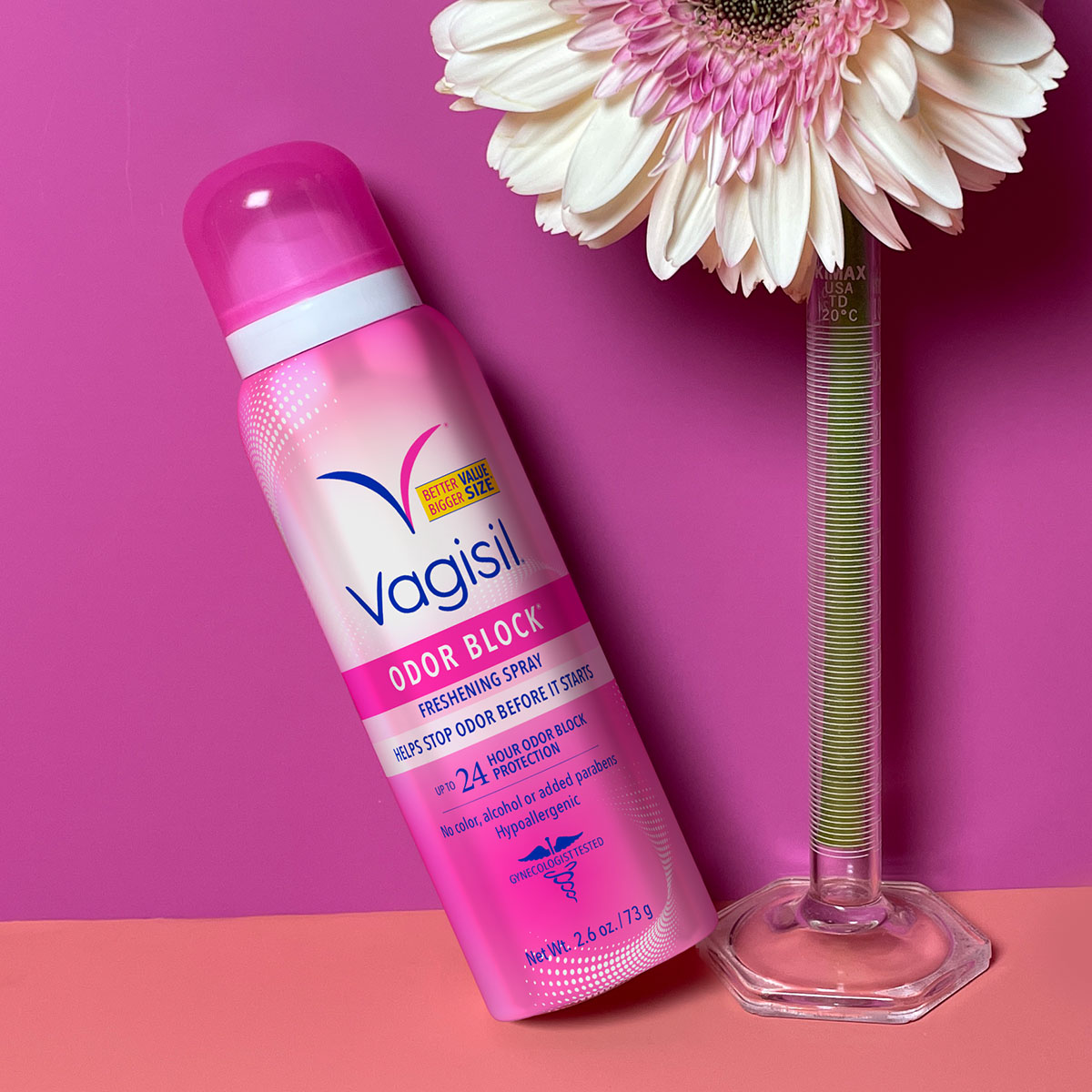 Odor Block Freshening Spray by Vagisil - Non-toxic Intimate Care product rated STOP by Million Marker, free from BPA, phthalates, and parabens