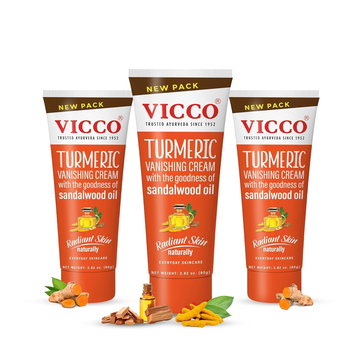 Turmeric Vanishing Cream by VICCO TRUSTED AYURVEDA SINCE 1952 - Non-toxic Facial Care product rated STOP by Million Marker, free from BPA, phthalates, and parabens