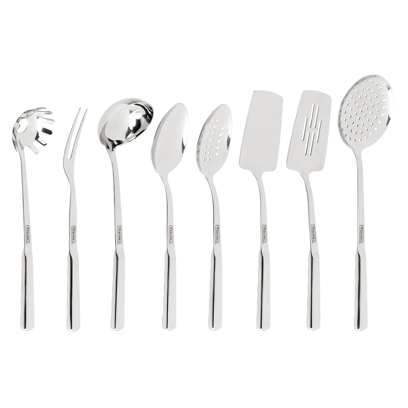 Stainless Steel Kitchen Utensil Set - 8 piece set by Viking - Non-toxic, GO rated product free from harmful chemicals