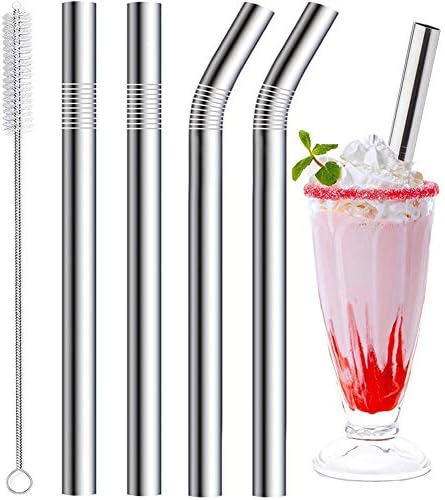 Vinaco Stainless Steel Smoothie Straws, 0.4''
