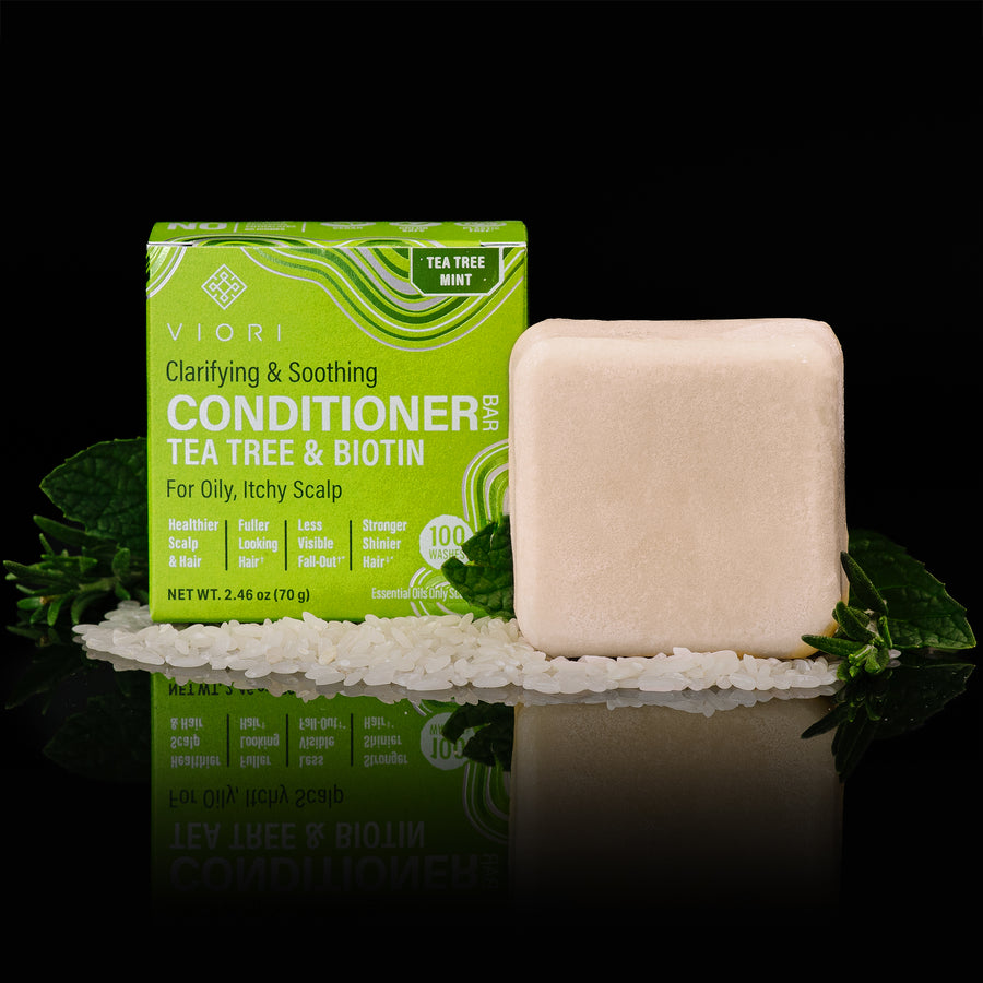 Clarifying & Soothing Conditioner Bar - Tea Tree & Biotin by VIORI - Non-toxic, SLOW rated product free from harmful chemicals