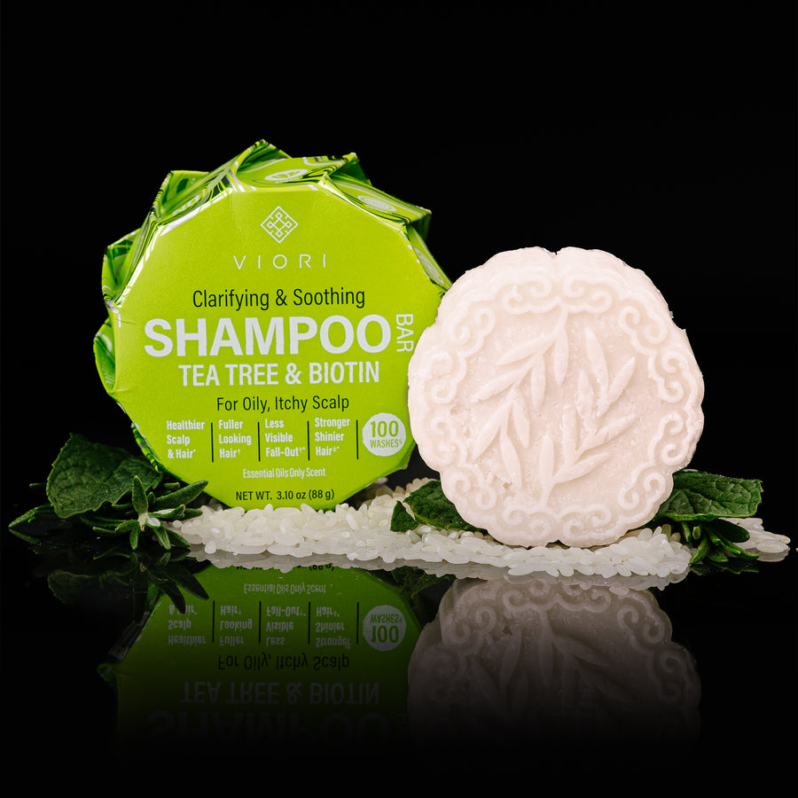 Clarifying & Soothing Shampoo Bar - Tea Tree & Biotin by VIORI - Non-toxic, SLOW rated product free from harmful chemicals