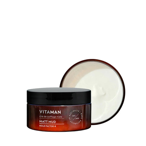 Matt Mud by VITAMAN - Non-toxic Hair Styling + Treatment product rated STOP by Million Marker, free from BPA, phthalates, and parabens