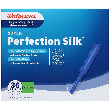 Perfection Silk Super Tampons – Unscented by Walgreens - Non-toxic, STOP rated product free from harmful chemicals