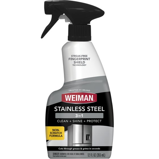 3 In 1 Stainless Steel Cleaner & Polish by WEIMAN - Non-toxic, STOP rated product free from harmful chemicals