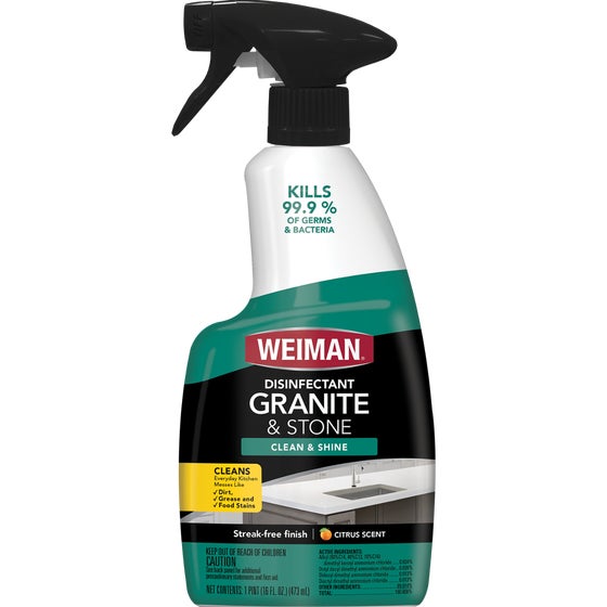 Disinfectant Granite & Stone Clean & Shine - Citrus Scent by WEIMAN - Non-toxic, STOP rated product free from harmful chemicals