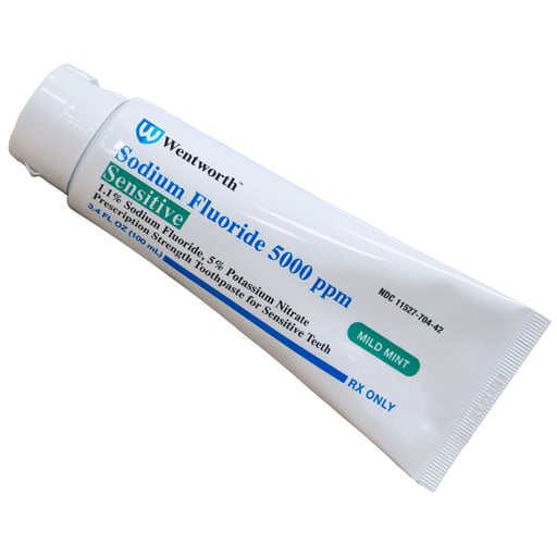 Sodium Fluoride Sensitive Toothpaste - Mild Mint by Wentworth - Non-toxic Oral Care product rated STOP by Million Marker, free from BPA, phthalates, and parabens