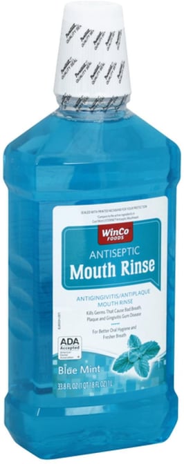 Antiseptic Mouth Rinse – Blue Mint by WinCo FOODS - Non-toxic, STOP rated product free from harmful chemicals