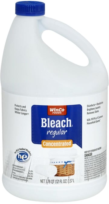 Regular Concentrated Bleach by WinCo FOODS - Non-toxic Laundry product rated SLOW by Million Marker, free from BPA, phthalates, and parabens
