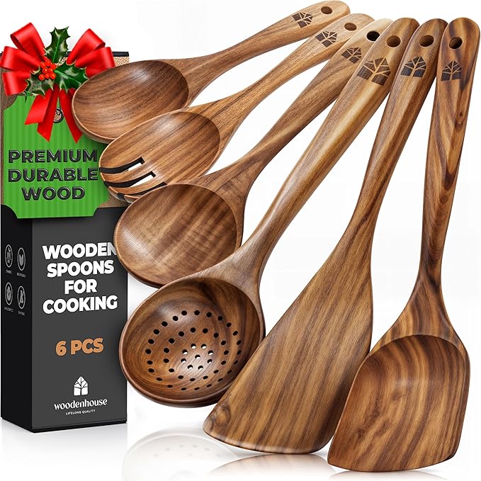 Wooden Spoons - 6 piece set by Woodenhouse - Non-toxic, GO rated product free from harmful chemicals