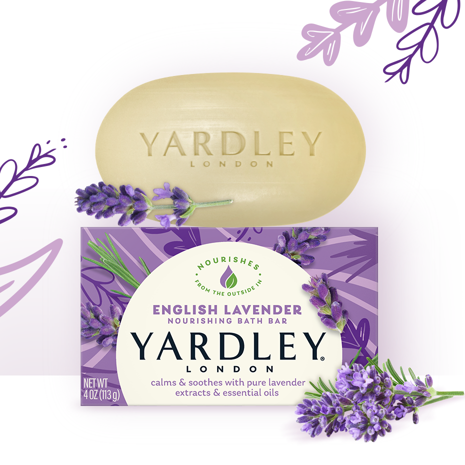 Nourishing Bath Bar - English Lavender by YARDLEY LONDON - Non-toxic, STOP rated product free from harmful chemicals