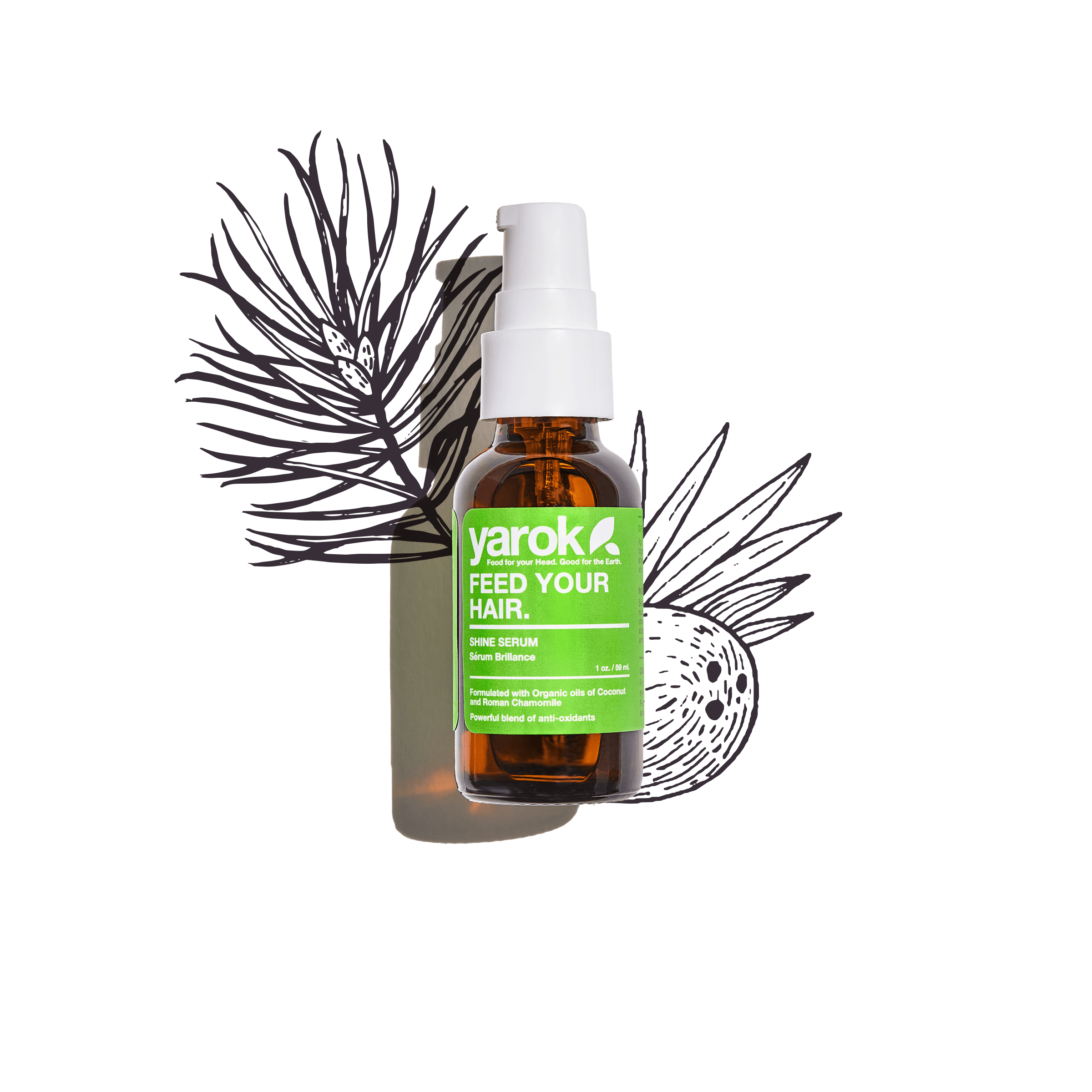 Feed Your Hair Shine Serum by yarok PLANT-BASED BEAUTY - Non-toxic, SLOW rated product free from harmful chemicals