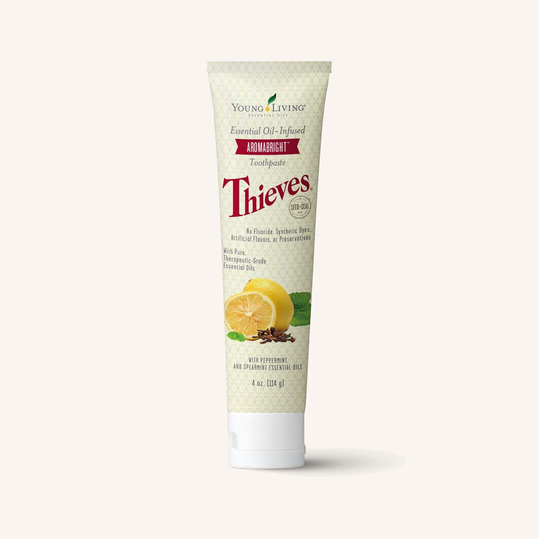 AromaBright Toothpaste – Thieves by YOUNG LIVING ESSENTIAL OilS - Non-toxic Oral Care product rated SLOW by Million Marker, free from BPA, phthalates, and parabens