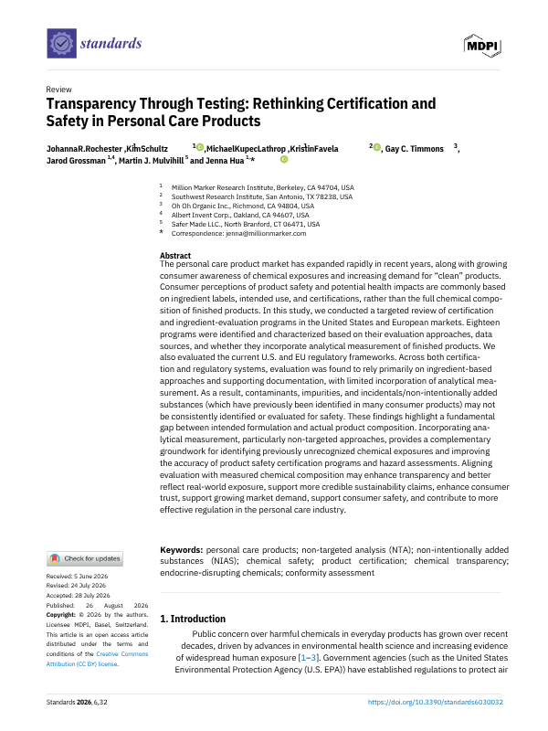 Transparency Through Testing: Rethinking Certification and Safety in Personal Care Products